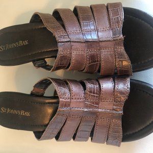 St John's Bay brown open toe shoes Size 8